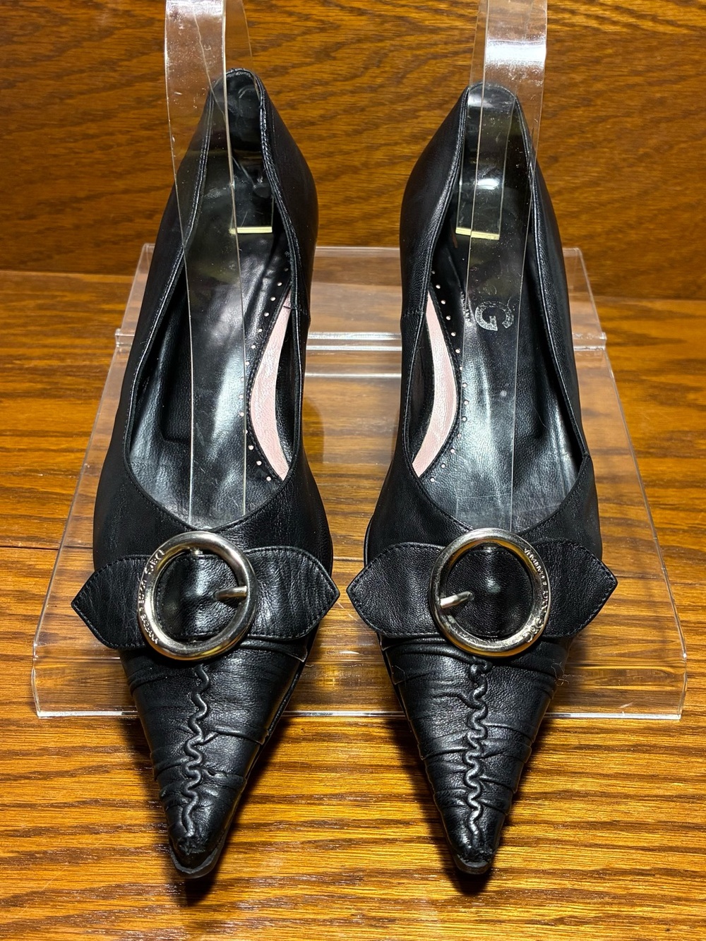 Y2K VTG D&G Dolce & Gabbana Buckle Pointed Toe Kitten Heel Pumps EU 35.5 US 5.5 - Picture 2 of 16